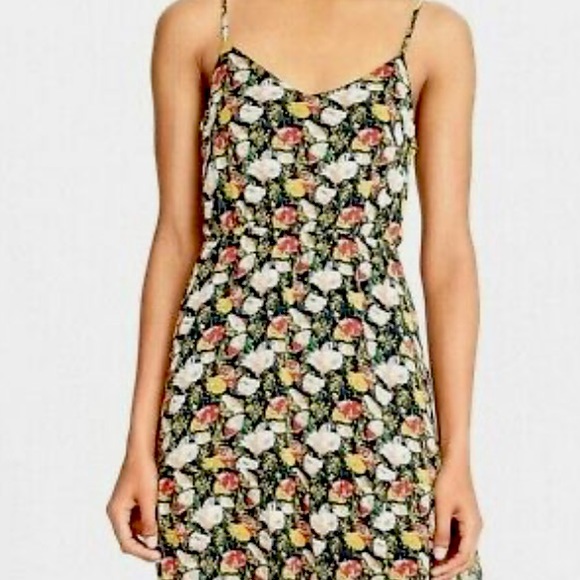 J. Crew Mercantile Spaghetti Straps Chiffon Tiered Maxi Dress Floral Sz L - Picture 2 of 13